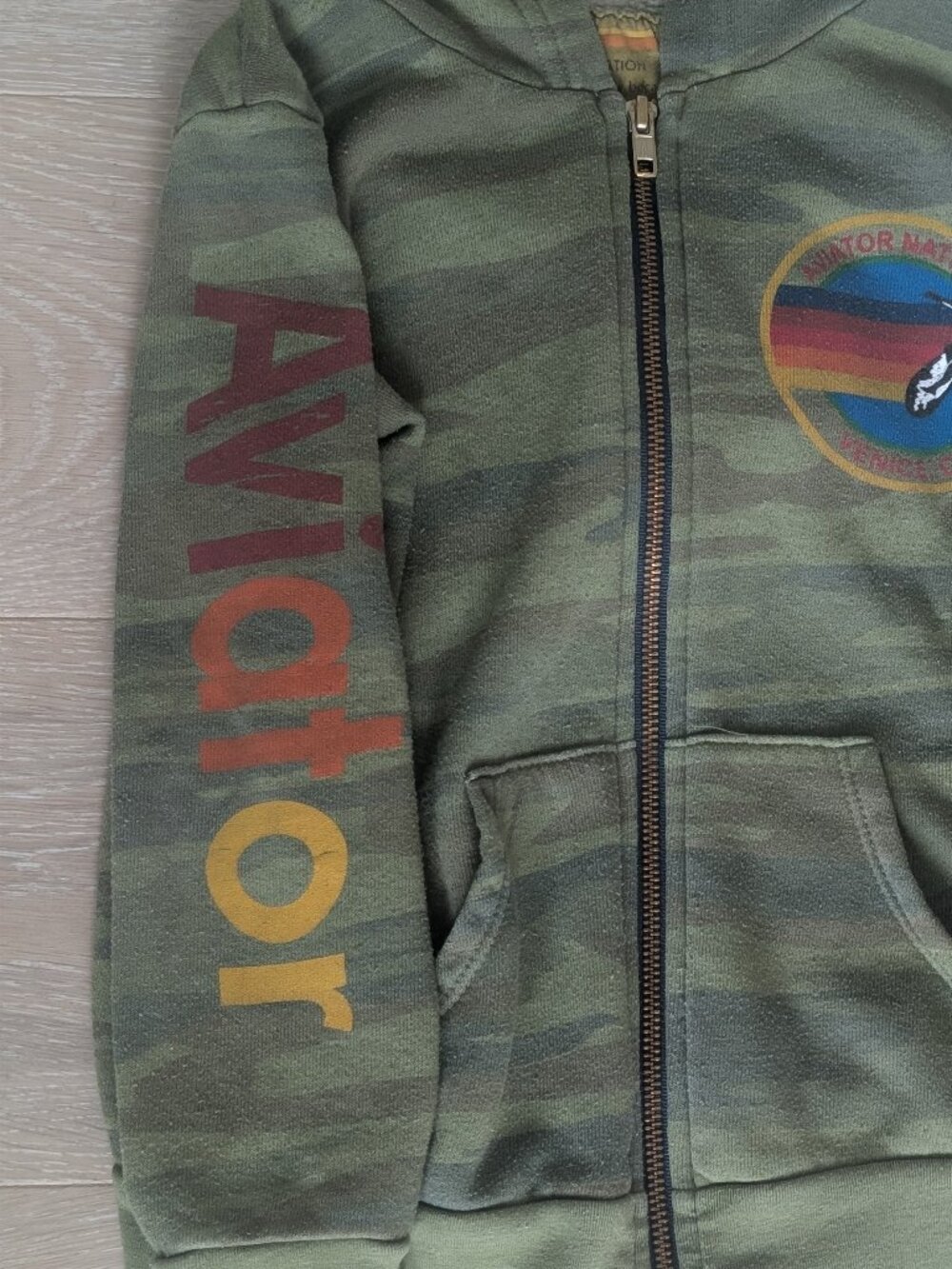 Aviator Nation Camo Hoodie, size 8